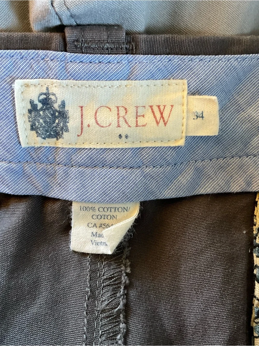 J.Crew Men’s Cotton Shorts Size 34 Gray Colorblock Flat Front Casual Chino